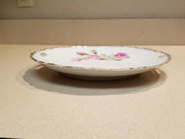 Vintage Rose with Golden Edge Surround Plate Platter w/ Open Handles - £15.78 GBP