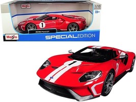 2018 Ford GT #1 Red with White Stripes Heritage Special Edition 1/18 Diecast Mo - £50.47 GBP