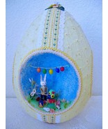 Vintage OOAK BIG Styrofoam Easter Egg 4 Panorama Easter Bunny Scenes Dec... - £114.06 GBP