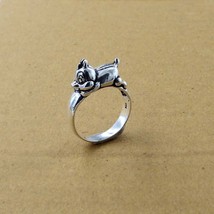 Indian Designer Rabbit  Style 925 Sterling Silver Oxidized Unisex Ring - £35.68 GBP