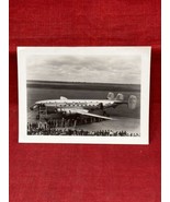 United Super Mainliner Airplane REAL PHOTO on Ground with Crowd VTG 1950&#39;s - £11.73 GBP