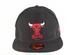 New Era NBA Chicago Bulls Basketball Windy City  Fitted Hat Cap Black Wool 7 5/8 - £35.52 GBP