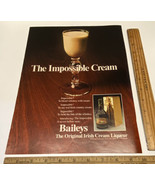 Vintage Print Ad Baileys Irish Cream Liqueur Whiskey 1970s Ephemera 13&quot; ... - £11.55 GBP
