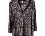 Soma Pajama Top Womens Small Pink Black Floral Long Sleeve Button Up Soft - £8.68 GBP