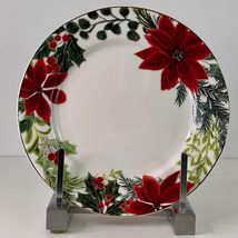 2 Salad Plates Grace Teaware Christmas Poinsettia 8in Holiday Porcelain New - €27,18 EUR