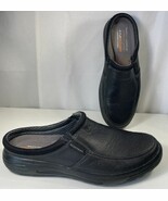 Skechers Slip On Shoes Mens 11.5 Black Leather Loafers Slides Porter Vam... - $44.71 CAD