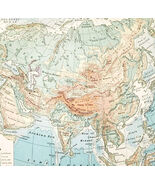 1916 Map Asia India Arabia Persia Iran Topography China Russia Physical ... - $549.13 MXN