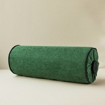 Decorative Bolster Pillow, Green Bottle Velvet, Neck roll pillow, 6x16&#39;&#39; - £43.06 GBP