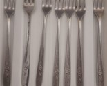 Lot Of 7 Relish/ Seafood Forks Oneida Wm A Rogers Stainless Olive Pickle - £11.96 GBP