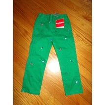 Hanna Anderson green cotton patterned pants 4 NWT $60 Stretch waist - $15.62