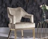 Taupe Iconic Home Gourdon Accent Chair With Plush Velvet Upholstery And ... - $343.94