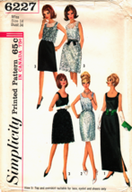 Misses&#39; Dress, Overskirt &amp; Top Vtg 1965 Simplicity Pattern 6227 Size 14 Uncut - £9.59 GBP