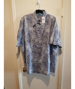 NWT Tori Richard Blue White Hawaiian Ocean Reef Print Shirt 3XB Cotton L... - £59.34 GBP