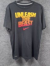 Nike ‘Unleash The BEAST’ Dri Fit Shirt Mens Medium Black Crew Neck Athle... - $17.51