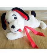 Vintage Etone Beanbag Plush White &amp; Black Puppy Dog Stuffed Animal Made ... - $170.87 MXN