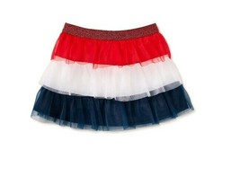 &quot;Celebrate&quot; Patriotic ~ Tiered Tutu w/Undershorts ~ Size 4T ~ Red ~ Whit... - $14.96