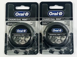 Oral B Charcoal Infused Mint Dental Floss, 54.6 Yard Each Sealed (Pack Of 2) - $13.54