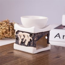 Feng Shui Zen Ceramic Essential Oil Burner Diffuser Tea Light Holder Gre... - £3.65 GBP