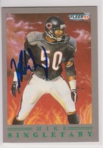 Mike Singletary Signed Autographed 1991 Fleer Football Card - Chicago Bears - £11.77 GBP