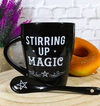 Witchcraft Wicca Stirring Up Magic Pentagram Star Tea Coffee Mug And Spoon Set - £16.05 GBP