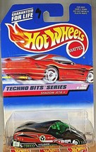 1998 Vintage Hot Wheels #689 Techno Bits 1/4 SHADOW JET lI Black w/Black 5 Spoke - £5.78 GBP