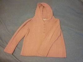 Dressbarn Hoodie Hooded Fluffy Teddy Sweater Coat Fleece Jacket Warm Pink 14/16 - £15.03 GBP