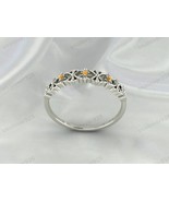 Unique Citrine Yellow Stone Women Band, 925 Sterling Silver Ring Jewelry - $55.00