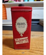 LARGE ADVERTISING TIN, VINTAGE 10 OZ MAVIS TALCUM. VIVAUDIOU POWDER - $12.82