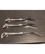 Rope And Anchor 2 Prongs Pickle Olive Cocktail Fork Lot Of 3 - $47.42