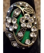 Hurrem Sultan ~ Turkish Goldtone Ring with Gemstones ~ Size 10 ~ Jewelry - $35.11 CAD