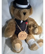 Vermont Teddy Bear Company Jointed 16” Brown Bear With Black Vest, Hat &amp;... - $33.85 CAD