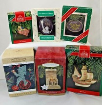 Hallmark Patriotic America USA 6 Item Keepsake Ornament Lot Lincoln Constitution - £31.59 GBP