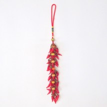 Vintage Chinese Good luck Tassel Glass Chili Peppers Miniature Chili Rista - £19.31 GBP