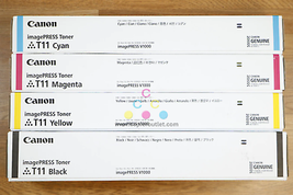 Genuine Canon T11 Cyan Magenta Yellow Black Toner Cartridge Set imagePRESS V1000 - £371.57 GBP