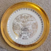 Collector Plate State of NEW MEXICO 10&quot; Gold Signal, pueblos, caverns - £7.01 GBP
