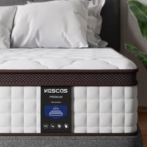 Kescas 10 Inch Memory Foam Hybrid Twin Mattress - Heavier Coils For Durable - £187.62 GBP