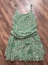 Diane Von Furstenberg Strappy Mesh Sea Twig Green Mini Sundress Size XXL - $28.91