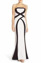 Maria Bianca Nero Strapless Stripe Woven Gown Sz 2 Ballet Pink/ Black - £85.05 GBP