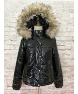 Fashion Nova Bomber Jacket Black Hood Faux Fur Trim Zip Pockets Lined Si... - £62.06 GBP