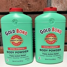 2 Gold Bond TALC Body Powder Medicated Extra Strength 10oz Original Formula - £46.54 GBP