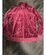 Made For Life Women&#39;s L Burgundy Velour Full Zip Jacket - $15.82 CAD