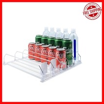 White Drink Organizer for Fridge - Automatic Pusher Glide for 25 Cans - $50.48