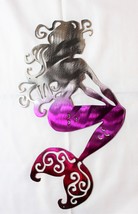 Mermaid Sitting - Metal Wall Art - Purple Tinged 12 1/2&quot; x 7&quot;  - £24.86 GBP