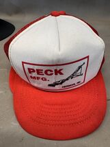 Vintage Peck Manufacturing Dealer Trucker Snapback Hat Herman NE Mesh Ba... - $24.96