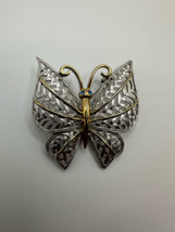 Vintage AVON Silver and Gold Butterfly Brooch 4.5cm - £18.99 GBP