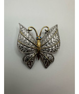 Vintage AVON Silver and Gold Butterfly Brooch 4.5cm - £19.03 GBP