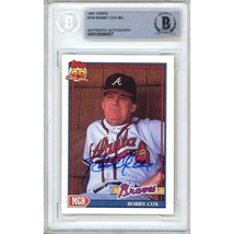 Bobby Cox Atlanta Braves Auto 1991 Topps Card #759 BAS Auth Autograph Slab HOF - £117.83 GBP