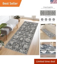 Durable Vintage Tribal Area Rug - 2&#39;6&#39;&#39; x 8&#39;&#39;, Machine Washable &amp; Safe f... - $1,008.82 MXN