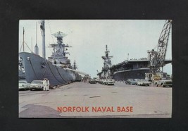 Vintage Postcard 1960s Norfolk Naval Base VA Ships Old Cars Sailors  - £5.49 GBP