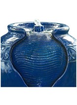 Outdoor water fountain 17” Glazed Pot Fountain with Led Light &amp; Pump (a) - £482.29 GBP